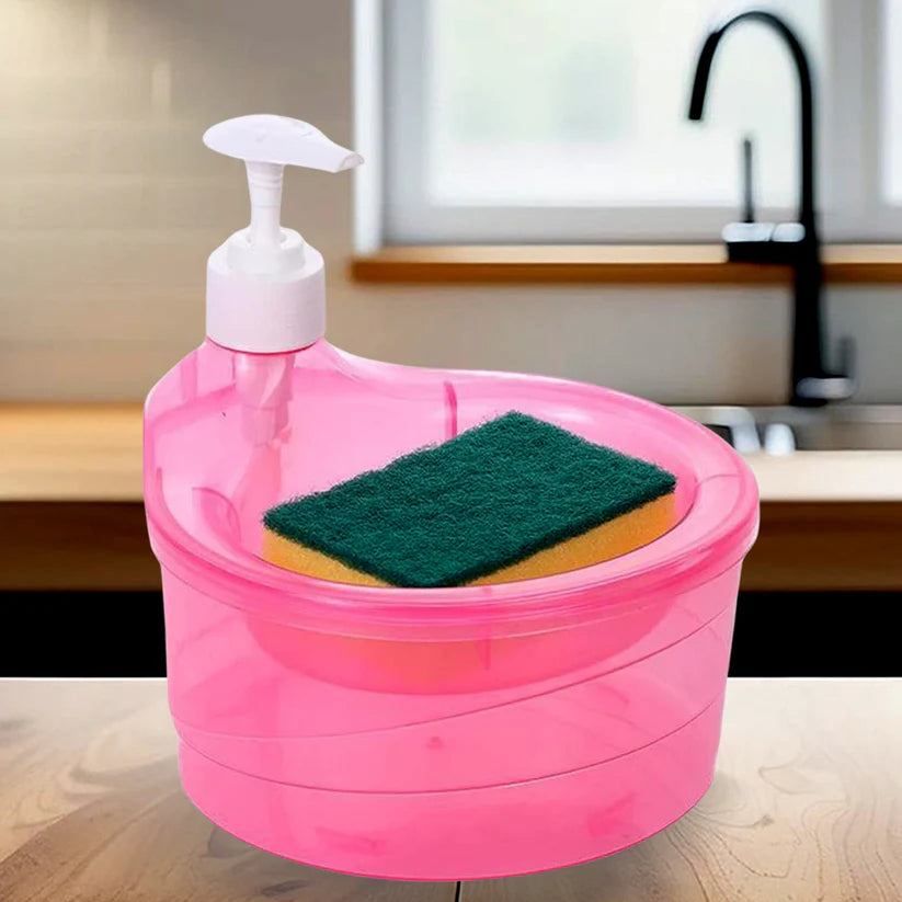 2-in-1 Double Layer Liquid Soap Dispenser with Pump & Sponge | Kitchen & Hotel Use (Copy)