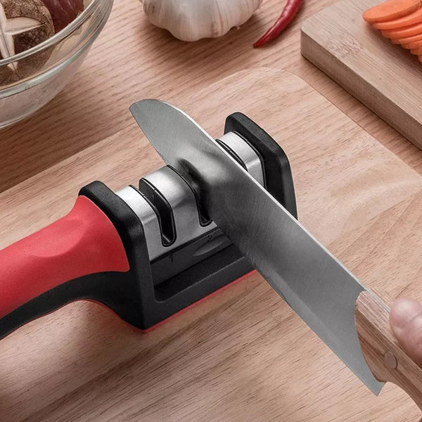 Manual Red & Black Knife Sharpener 3 Stage Sharpening Tool for Ceramic Knife and Steel Knives (Copy)