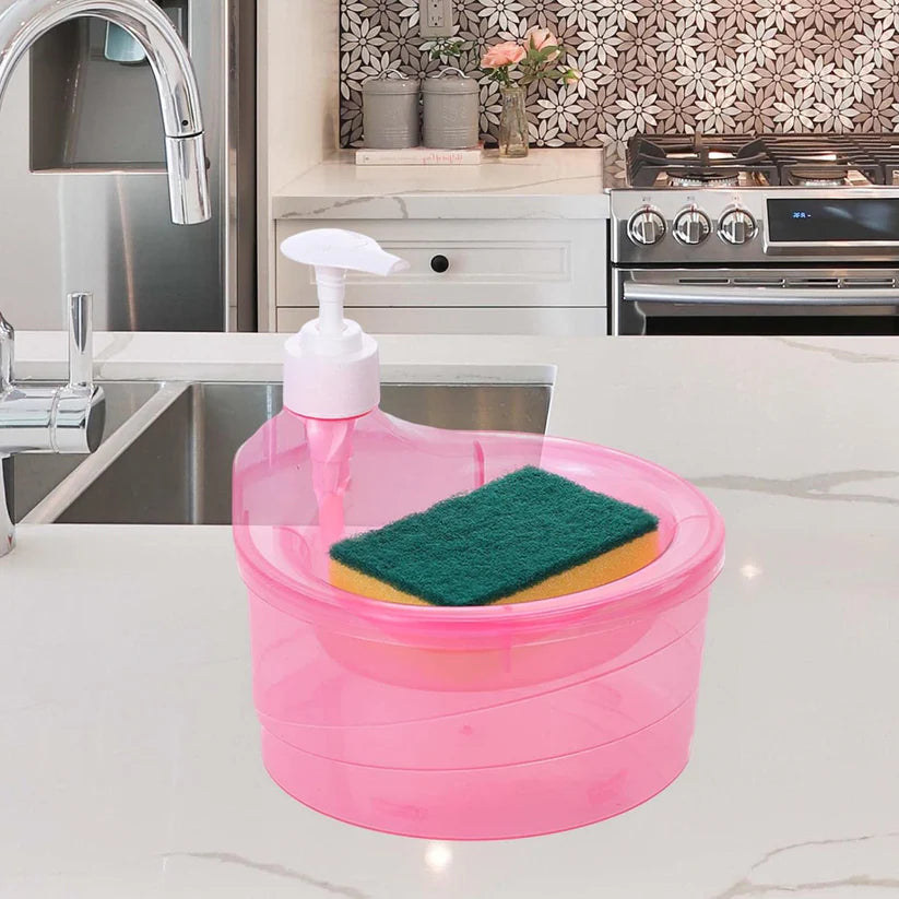 2-in-1 Double Layer Liquid Soap Dispenser with Pump & Sponge | Kitchen & Hotel Use (Copy)