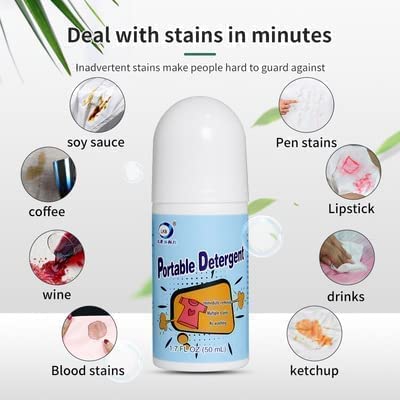 Clothes Stain Remover Roller | Bead Design Emergency Stain Cleaner for Natural Fabrics | Removes Oil & Spots from Almost All Types of Fabric