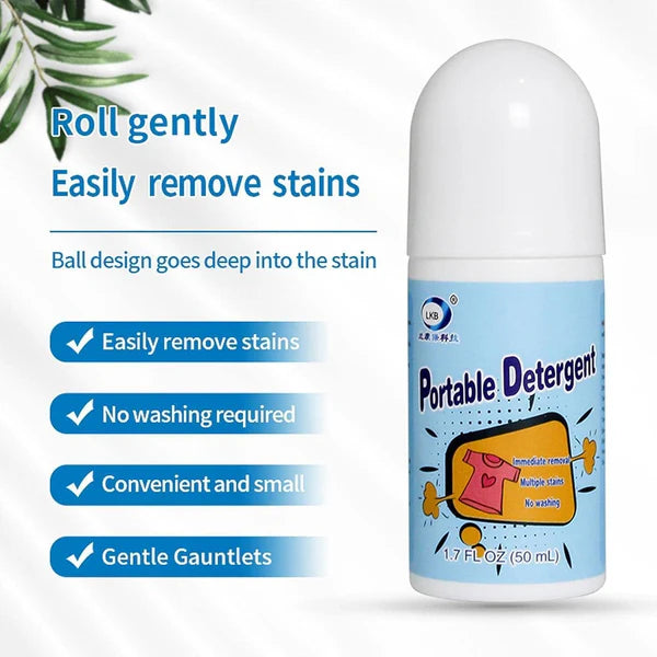 Clothes Stain Remover Roller | Bead Design Emergency Stain Cleaner for Natural Fabrics | Removes Oil & Spots from Almost All Types of Fabric
