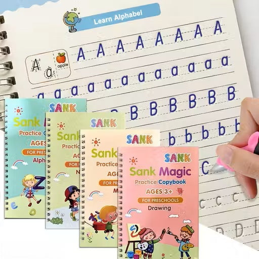 4 Pc Magic Copybook widely used by kids, children’s and even adults also to write down important things over it while emergencies