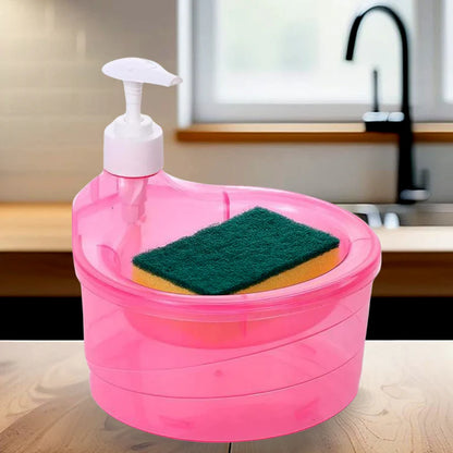 2-in-1 Double Layer Liquid Soap Dispenser with Pump & Sponge | Kitchen & Hotel Use (Copy)