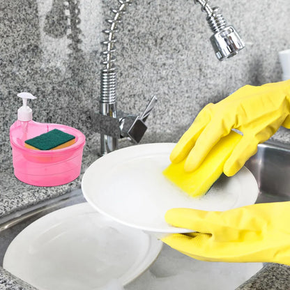 2-in-1 Double Layer Liquid Soap Dispenser with Pump & Sponge | Kitchen & Hotel Use (Copy)