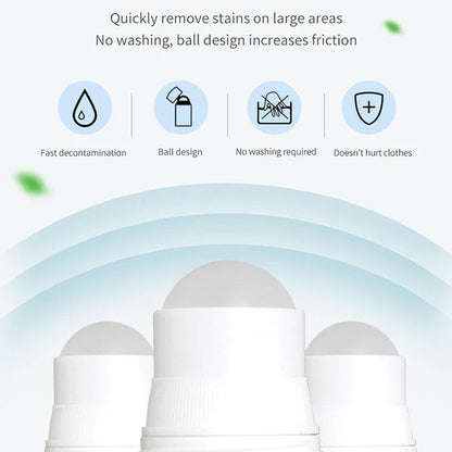 Clothes Stain Remover Roller | Bead Design Emergency Stain Cleaner for Natural Fabrics | Removes Oil & Spots from Almost All Types of Fabric
