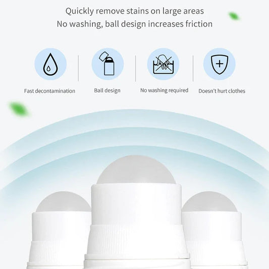 Clothes Stain Remover Roller | Bead Design Emergency Stain Cleaner for Natural Fabrics | Removes Oil & Spots from Almost All Types of Fabric