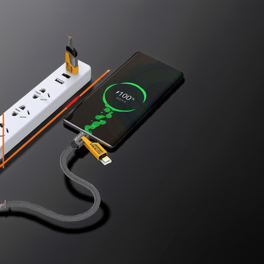 4-in-1 Fast Charging Cable – Multiport USB-C to Type-C, Lightning & Micro USB | Universal Charger