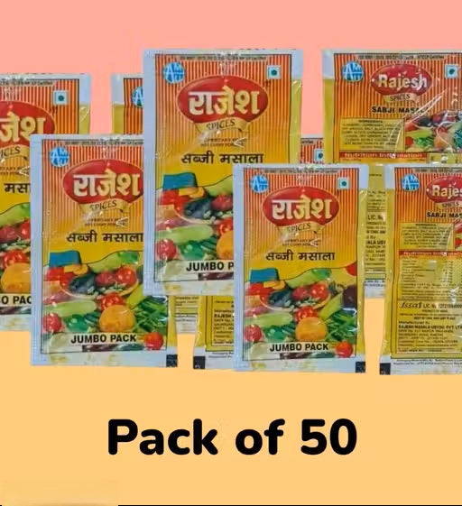 Rajesh Sabzi masala Sabji Masala (3gm x 50) 150 gm. (Set Of 50) Pouch. Turn Dishes in to Extra Ordinary Cuisine