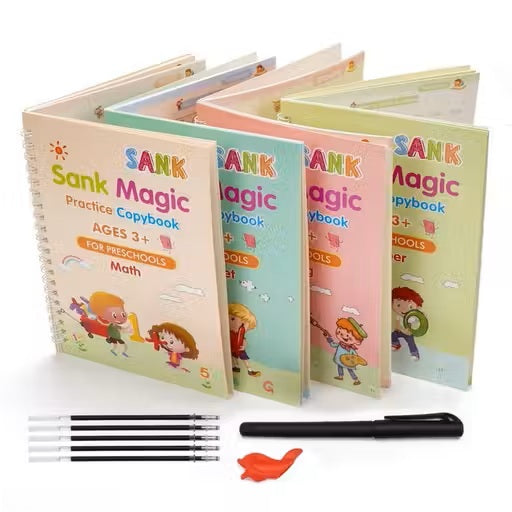 4 Pc Magic Copybook widely used by kids, children’s and even adults also to write down important things over it while emergencies